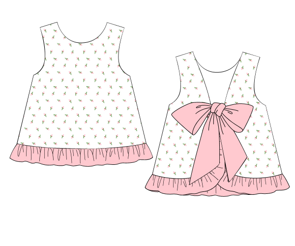 cherry knit print dress for baby girls - DR 2816